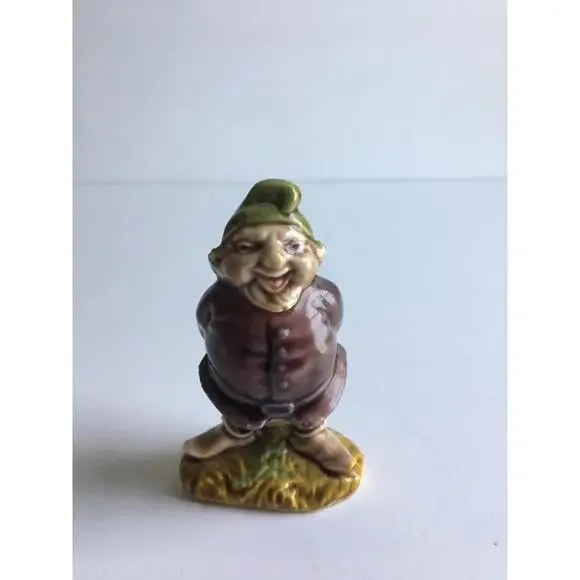 Pair of 1970s Vintage Gnome Figurines - Green and Purple Shirts